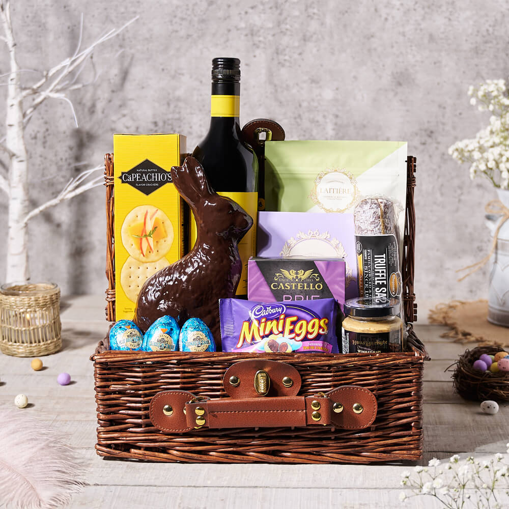 Easter Wine & Chocolate Bunny Gift Basket