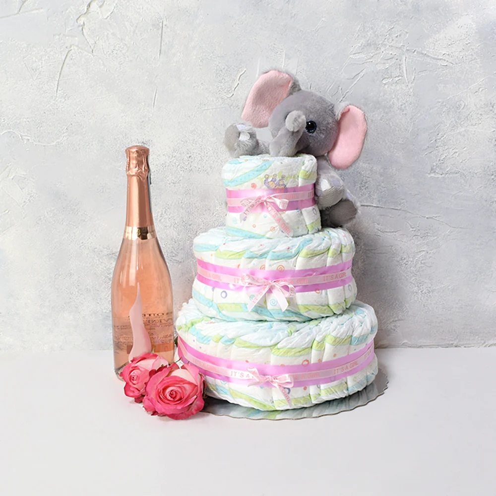 Elephant Snuggles & Sparkling Baby Cake Celebration