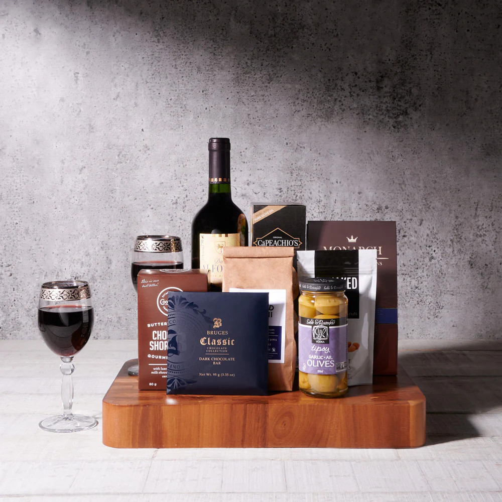Hanukkah Wine Gourmet Snacks Gift Board