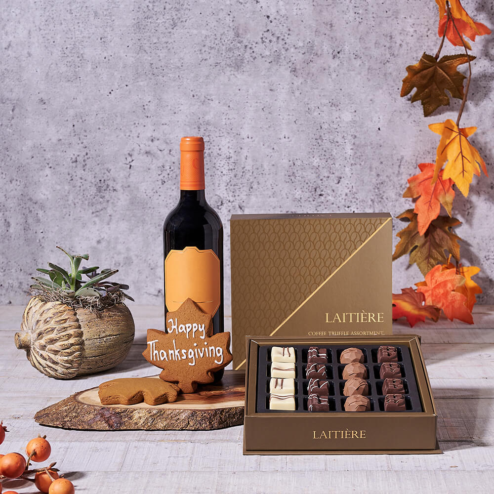 Thanksgiving Truffle Confection & Wine Set
