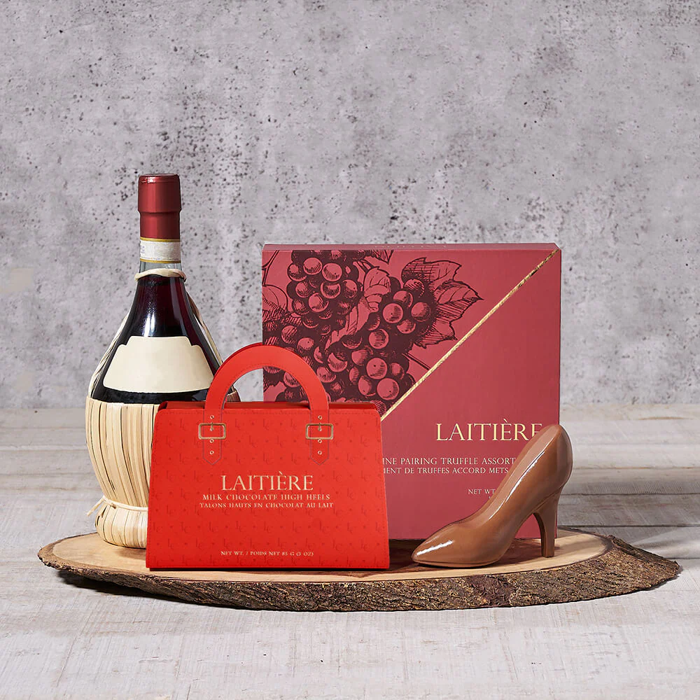 The Splendid Chocolate Heel & Wine Set